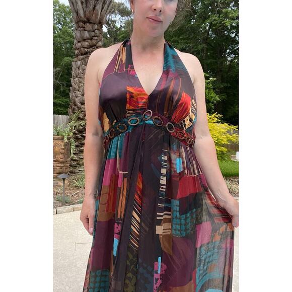 Vintage Y2K Signature by Robbie Bee Silk and Satin Sheath Dress - Picture 1 of 9